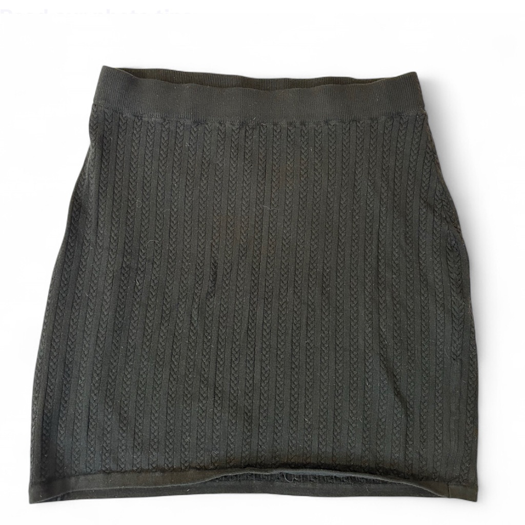 Rag & Bone Black Ribbed Knit Mini Skirt Medium